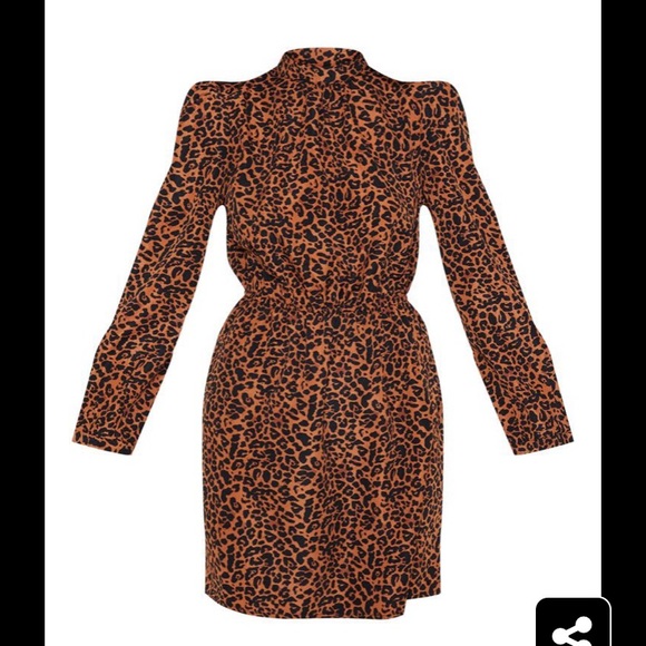 SOLD‼️NWT PrettyLittleThing orange leopard dress - Picture 2 of 7